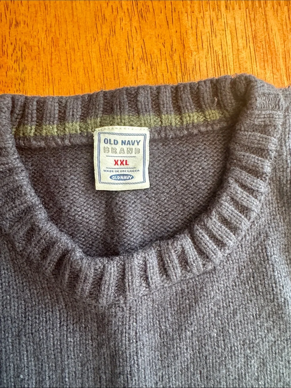 Old Navy Men’s XXL Blue Crewneck Sweater with Striped Chest